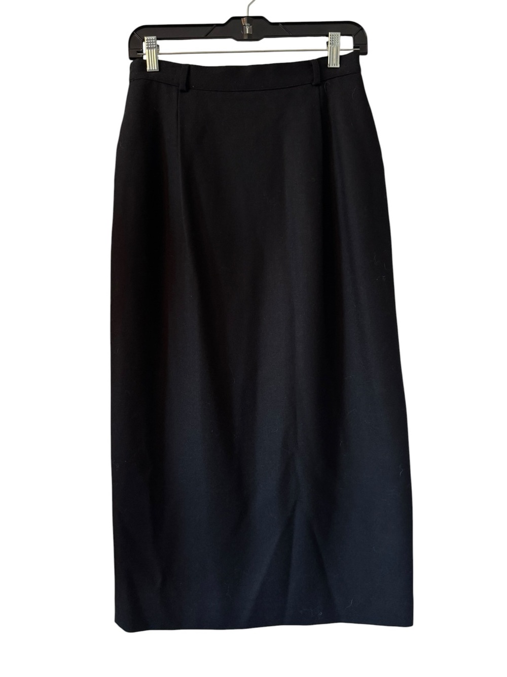 Talbots Classic Black Wool Women's Straight Lined Maxi Skirt 10